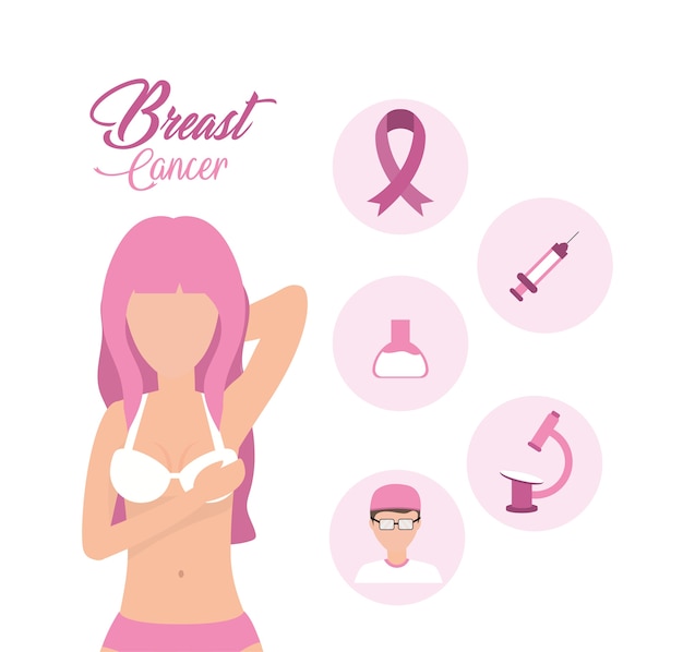 Vector breast cancer care illness prevention