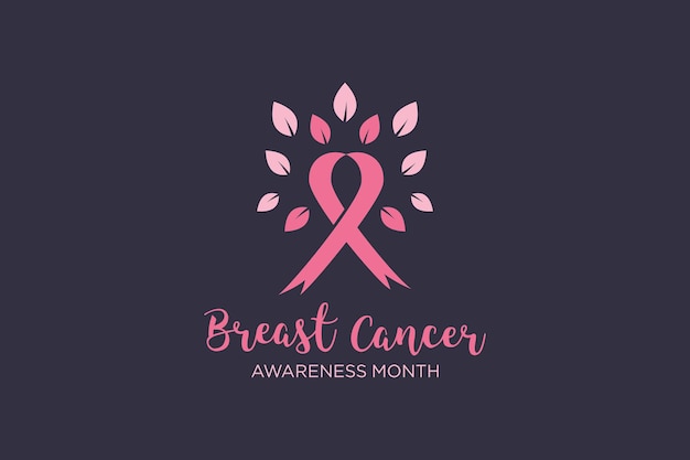 Breast cancer logo element design with creative concept