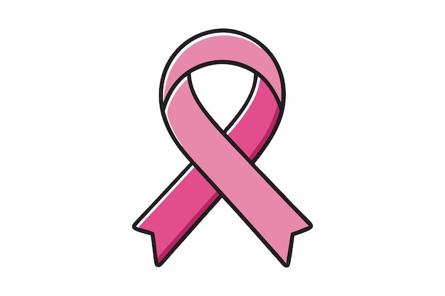 Vector breast cancer pink ribbon icon vector illustration