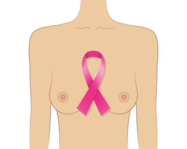 Breast cancer pink ribbon International symbol of breast cancer awareness for designers and illustrators Sign of fighting cancer in the form of a vector illustration