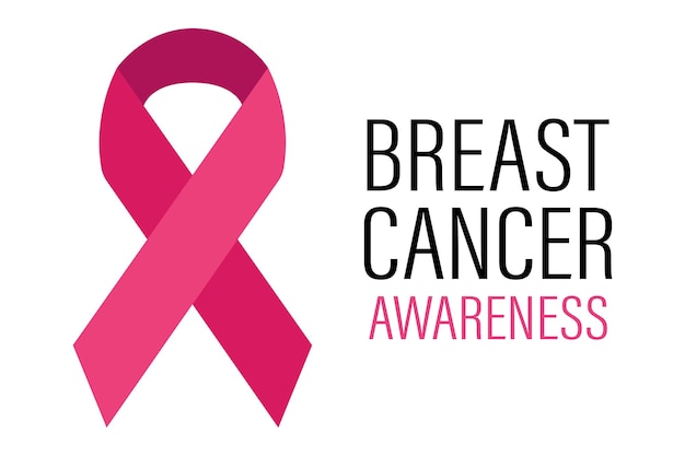 Breast cancer vector banner Awareness ribbon