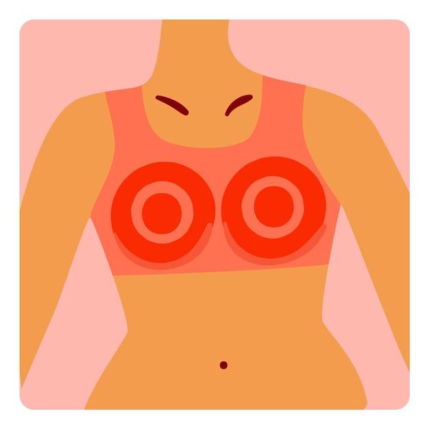 Breast pain icon Female chest ache hurt