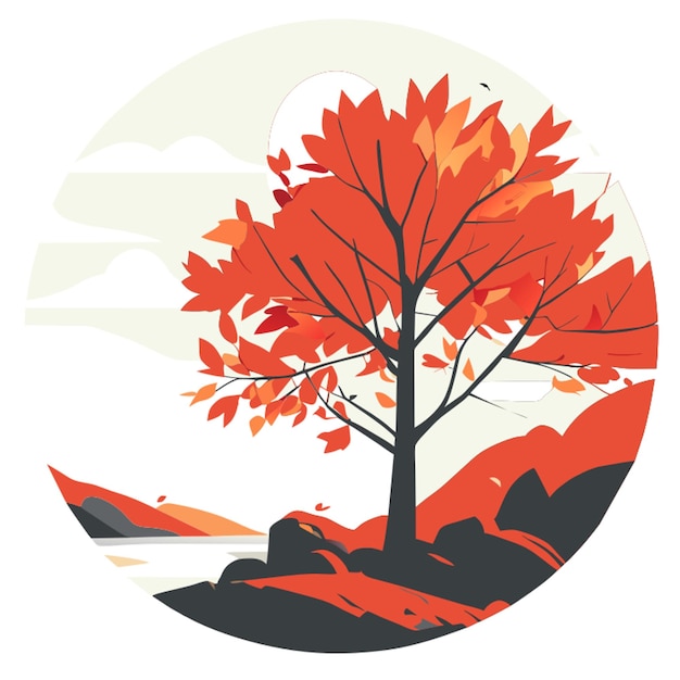 breathtaking autumn foliage vector illustration flat 2