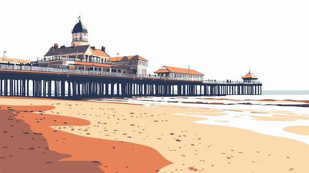 Vector breathtaking scenic view of cromer pier in norfolk for marketing materials and design projects