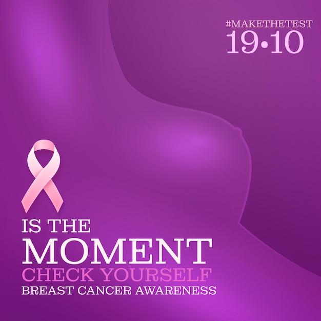 Vector brest cancer awareness poster design