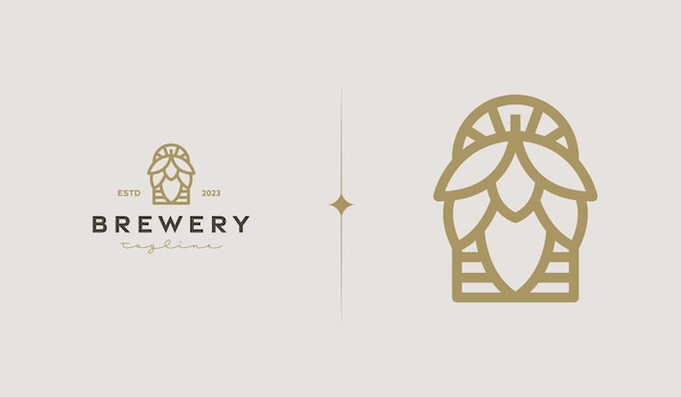 Brewery Monoline Logo Template Universal creative premium symbol Vector illustration Creative Minimal design template Symbol for Corporate Business Identity