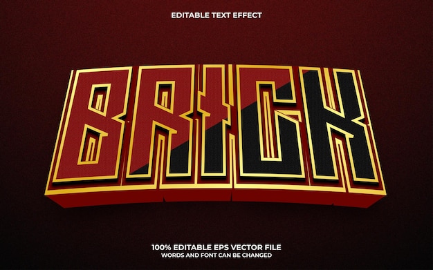 Brick 3d text effect