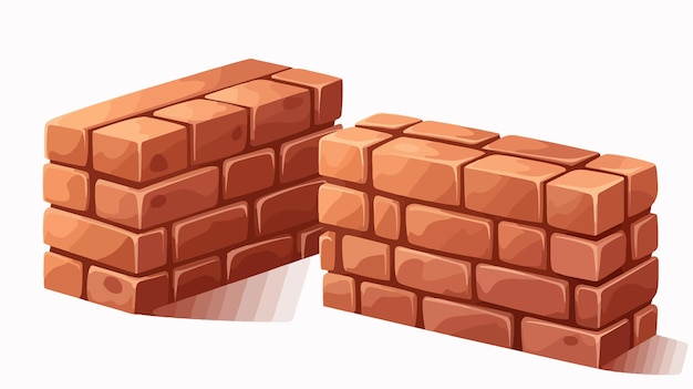 Brick 3D Vector Illustration on White Background with Car