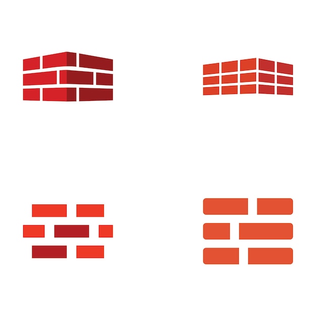 Brick company logo for building construction and wall repair With vector illustration