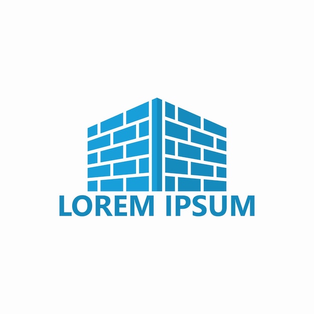 Brick construction logo template design