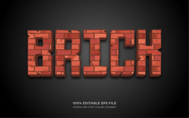 Brick D editable text style effect