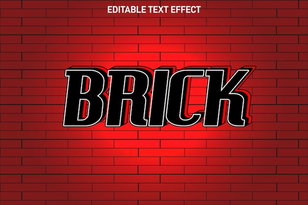 Brick editable Text effect 3 Dimension emboss modern style