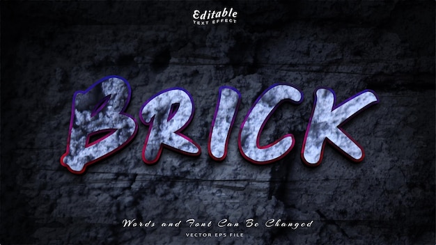 Brick editable text effect