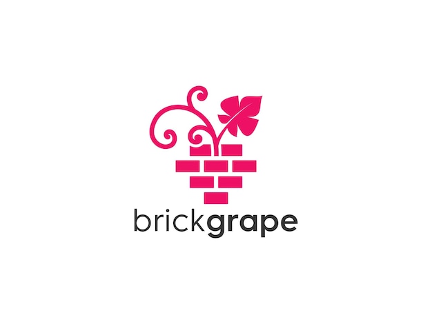 brick grape logo design templates