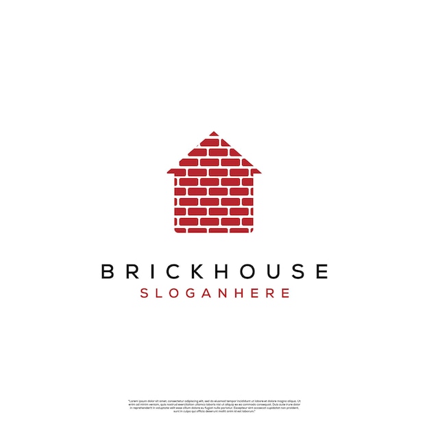 Brick house logo illustration on isolated background building house logo icon template