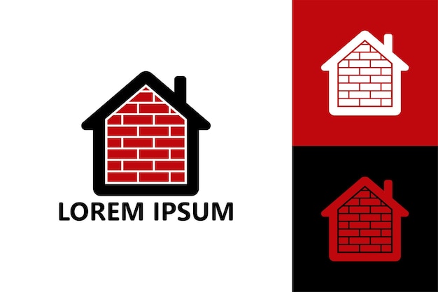 Brick house logo template design vector