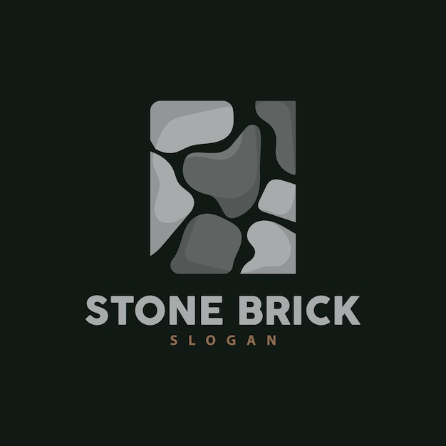 Brick Stone Logo Premium Elegant Design Vector Wallpaper Stone House Icon Illustration Design