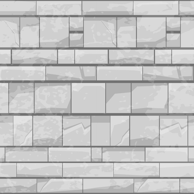 Brick stone wall seamless pattern, gray texture for wallpaper. 