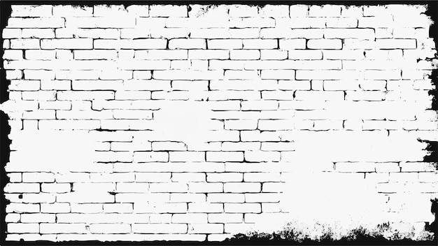 Brick wall background Distress brick wall overlay texture Grunge Background Black and white brick