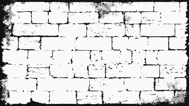 Vector brick wall background distress brick wall overlay texture grunge background black and white brick