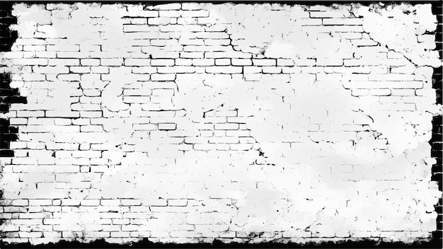 Vector brick wall background grunge black texture as brick wall black and white brick wall background