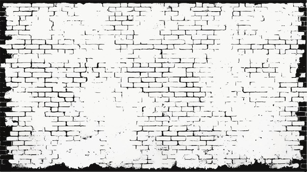 Vector brick wall background grunge black texture as brick wall black and white brick wall background