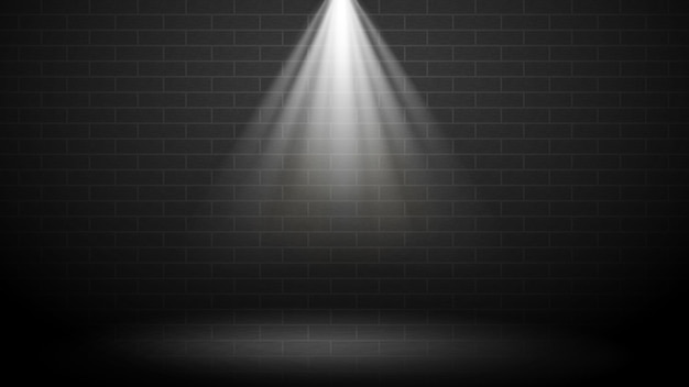 brick wall background with light reflection