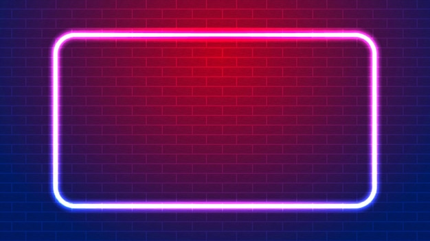 brick wall background with neon light