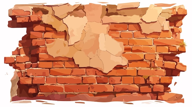 a brick wall with a hole in it and a brick wall with a torn edge