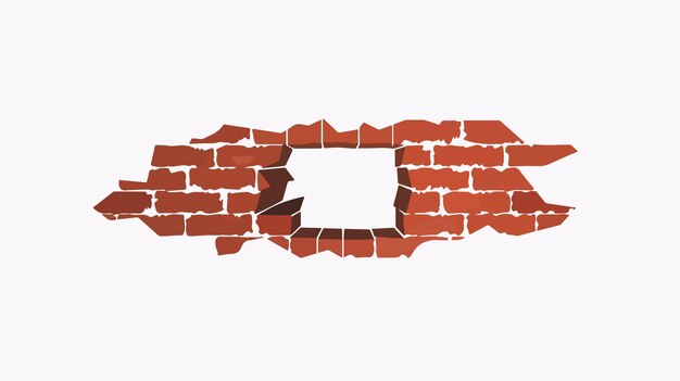 Vector a brick wall with a hole in it