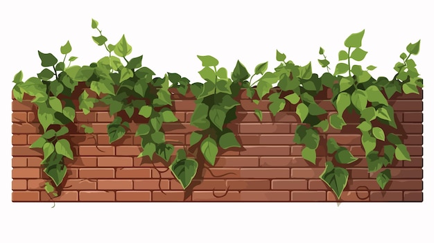 Vector a brick wall with a plant growing out of it