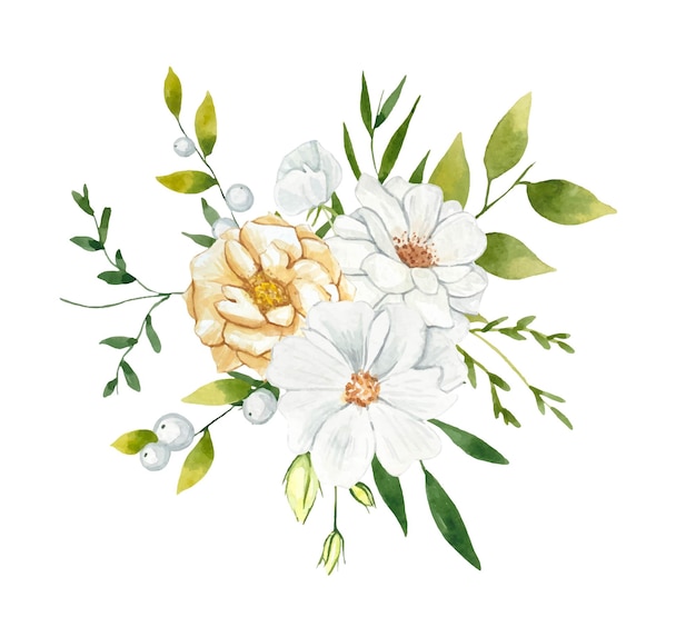 Bridal bouquet watercolor illustration