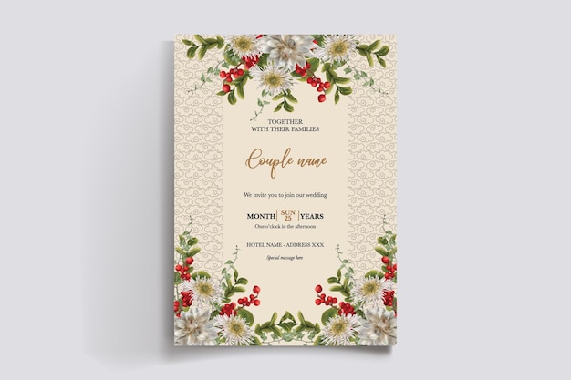 BRIDAL SHOWER FLORAL INVITATION TEMPLATE