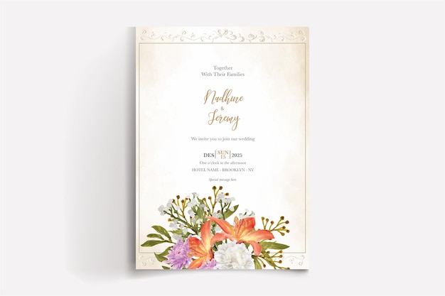 BRIDAL SHOWER FLORAL INVITATION TEMPLATE