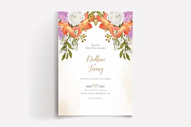 BRIDAL SHOWER FLORAL INVITATION TEMPLATE