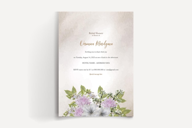 BRIDAL SHOWER FLORAL INVITATION TEMPLATE