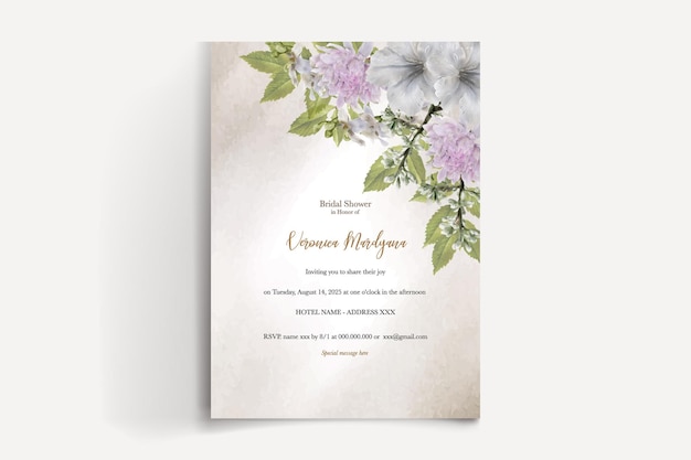 BRIDAL SHOWER FLORAL INVITATION TEMPLATE