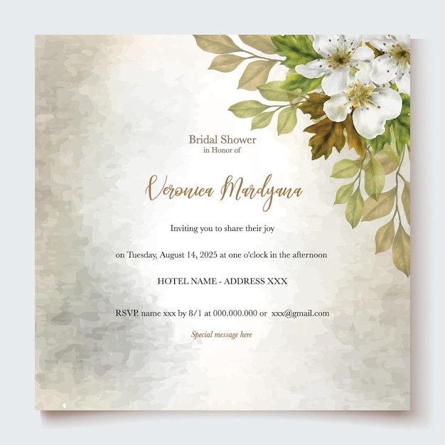 BRIDAL SHOWER FLORAL INVITATION TEMPLATE