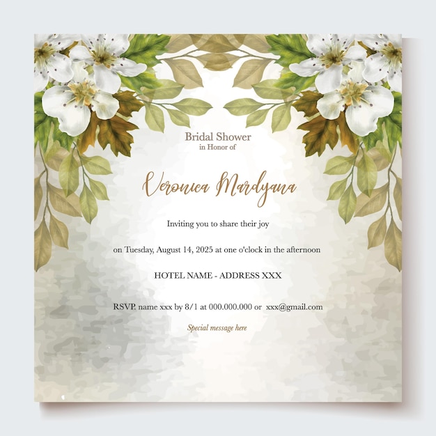 BRIDAL SHOWER FLORAL INVITATION TEMPLATE