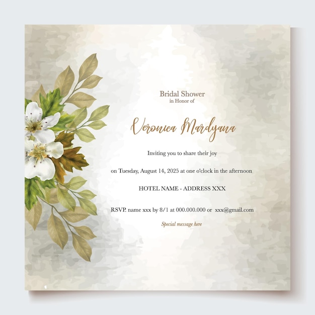 BRIDAL SHOWER FLORAL INVITATION TEMPLATE