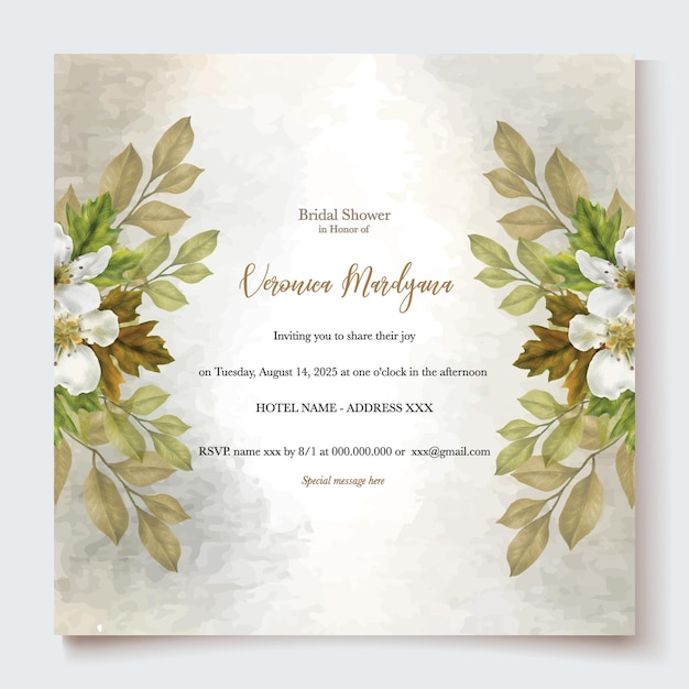 BRIDAL SHOWER FLORAL INVITATION TEMPLATE