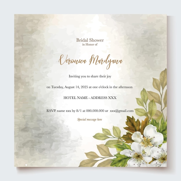 BRIDAL SHOWER FLORAL INVITATION TEMPLATE