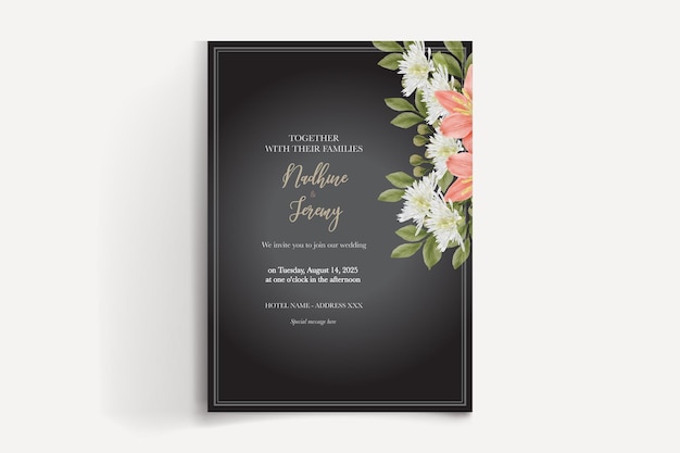 BRIDAL SHOWER FLORAL INVITATION TEMPLATE