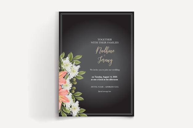 BRIDAL SHOWER FLORAL INVITATION TEMPLATE