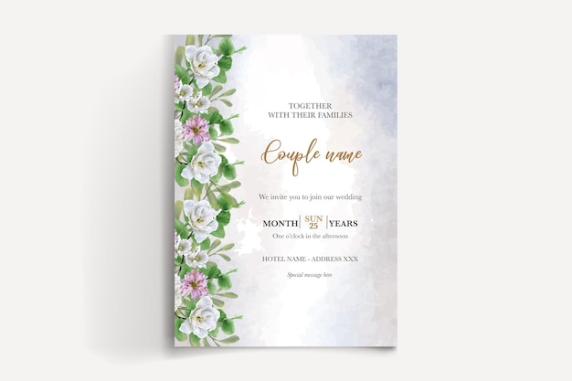 BRIDAL SHOWER FLORAL INVITATION TEMPLATE