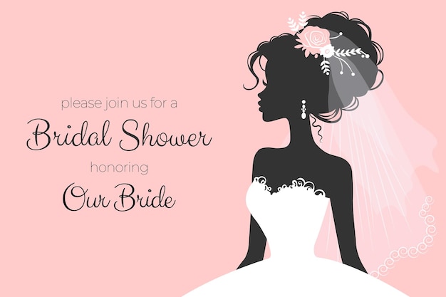 Vector bridal shower invitation card template vector