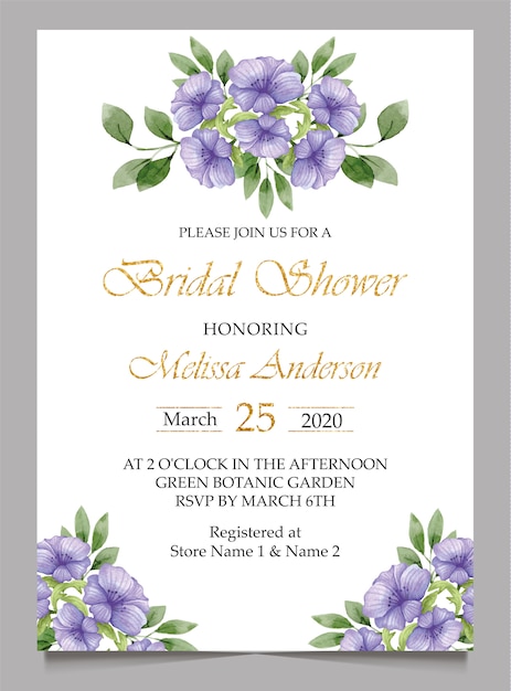 Bridal Shower invitation card and wedding