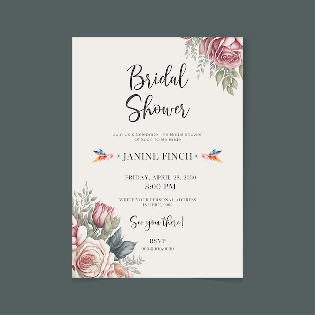 Vector bridal shower invitation card