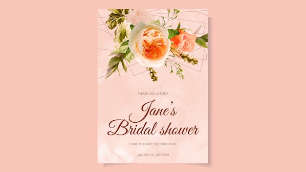 Bridal Shower Invite in floral designs