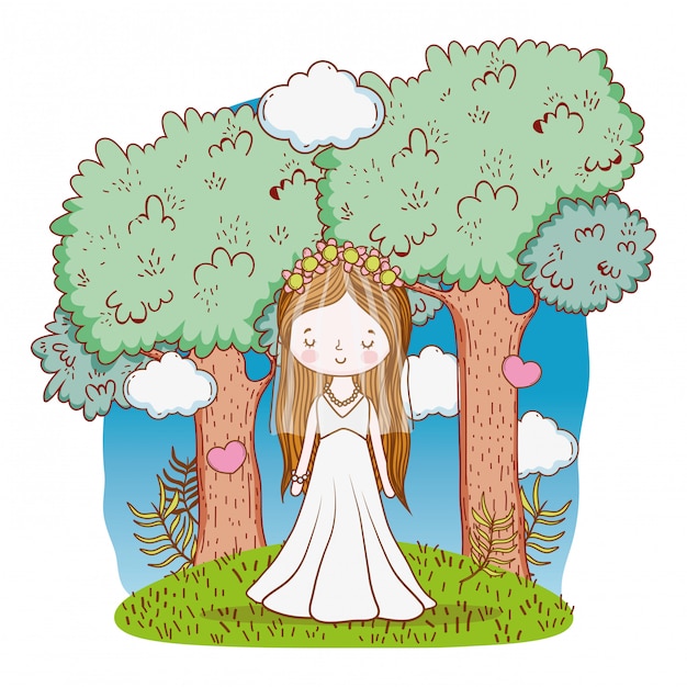 Bride female cute cartoon